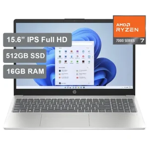 Laptop HP de 15.6",AMD Ryzen 7,16GB RAM, disco sólido de 512GB