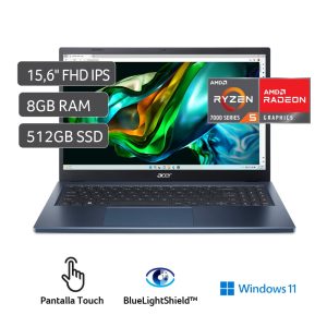 LAPTOP ACER A315-24PT-R85K AMD RYZEN 5 7520U 8GB RAM