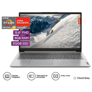 Laptop Lenovo IdeaPad 1 de 15.6", AMD Ryzen 5 7520U, 8GB RAM